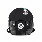 Chrisbella Black Soft Round School Bag 8-Ball Kids Backpack - 25×22cm
