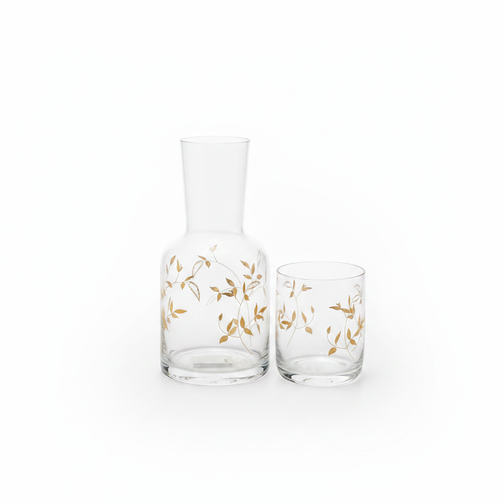 Velvet Glass Water Carafe with Tumbler — 750ml