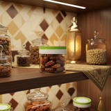 Titiz Fourlines Borosilicate Glass Storage Jar with Non-Spill Airtight Plastic Lid – 300ml | Green / Blue / Red / Black