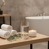 Hammered Glass Tumbler with Gold Rim | 350ml