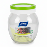 Titiz Fourlines Round Glass Storage Jar with Airtight Plastic Lid – 720ml | Blue / Red / Green |