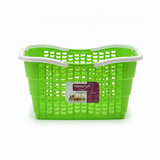 Happy Lyfe Plastic Utility Basket with Handle - 45×30×23cm - Yellow / Pink / Green / Light Blue