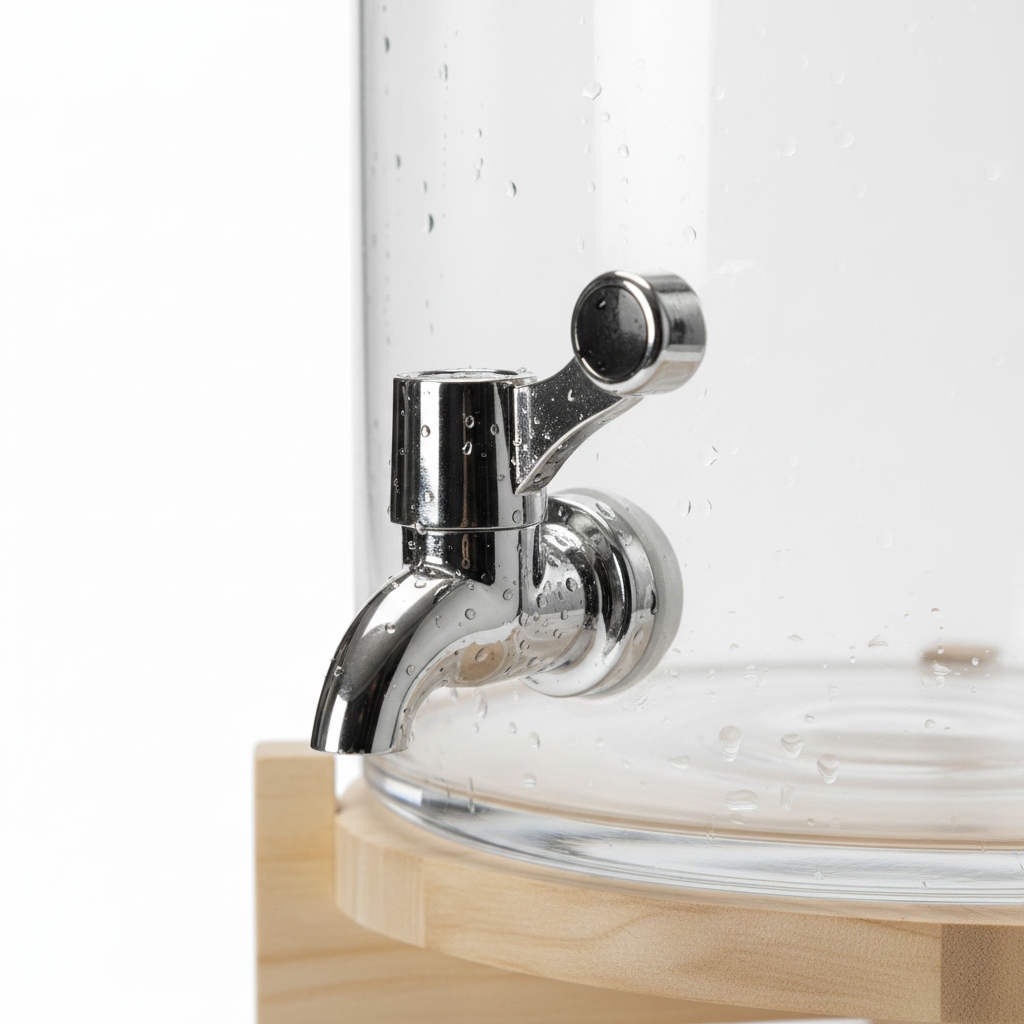 Velvet Glass Beverage Dispenser with Wooden Stand – 9L