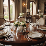 AKDC Metal Tajine Serving Bowl – Luxury Silver Finish, Decorative Arabic Style Tableware, 30 cm