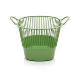 Plastic Laundry Basket with Handles - 36×40 cm - Purple  / Yellow / Green
