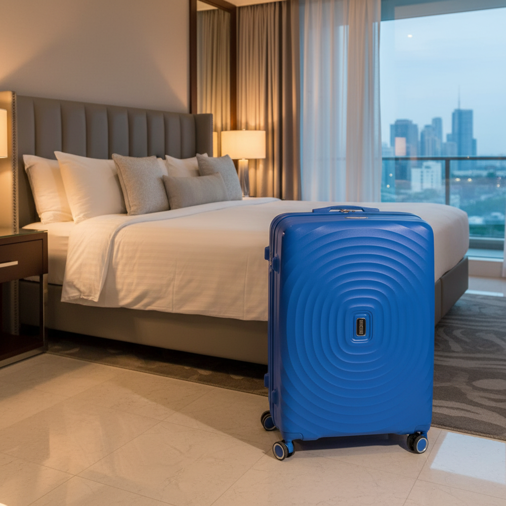 Parajohn Blue PP Hard Shell Trolley — Large Suitcase with Spinner Wheels | 28 Inch , 24 Inch , 20 Inch |