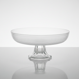 Clear Glass Footed Fruit Plate - 26×12 cm