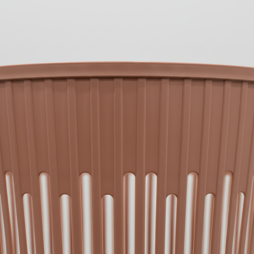 Plastic Laundry Basket with Handle - 30×35 cm - Light Brown / Olive Green / Beige