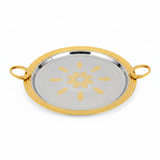 Windcera Round Gold & Silver Stainless Steel Serving Tray – 35cm