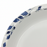 Henlee White & Blue Melamine Round Serving Tray – 14 Inch