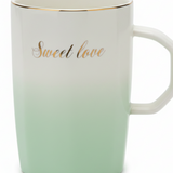 Mint Green & White Ceramic Mug - 400ml