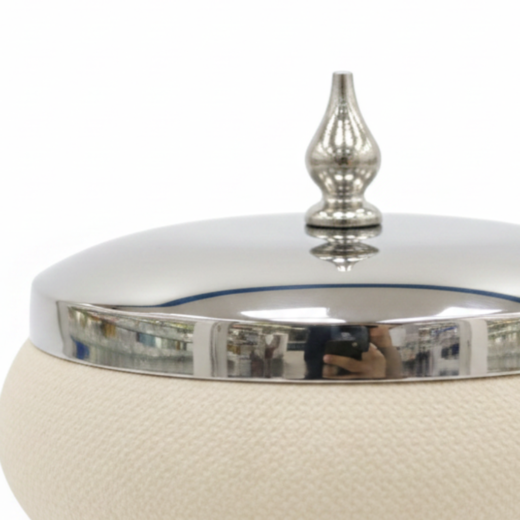 Silver Steel Candy Bowl with Lid - 16cm