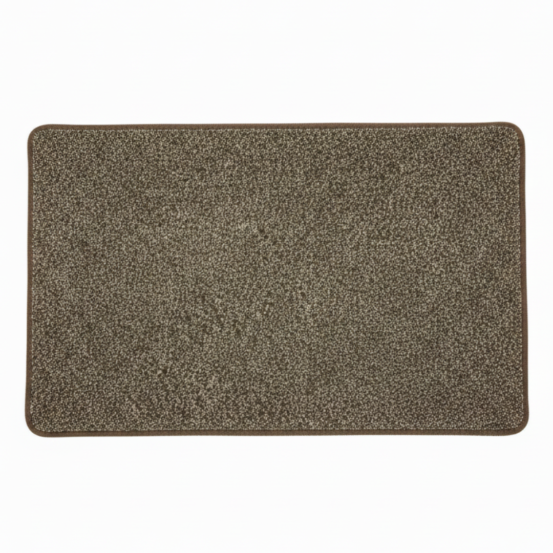 Anti-Slip Rectangle Door Mat | Soft Speckled Pile | Durable Entrance Rug for Home, Kitchen & Hallway | 68 × 44 cm | Brown Beige