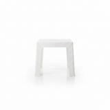 Rattan-Style Plastic Coffee Table - 43×42cm - Black / White