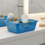 Plastic Multi-Purpose Kitchen Tray Basket - 37×30 cm - Blue / Pink