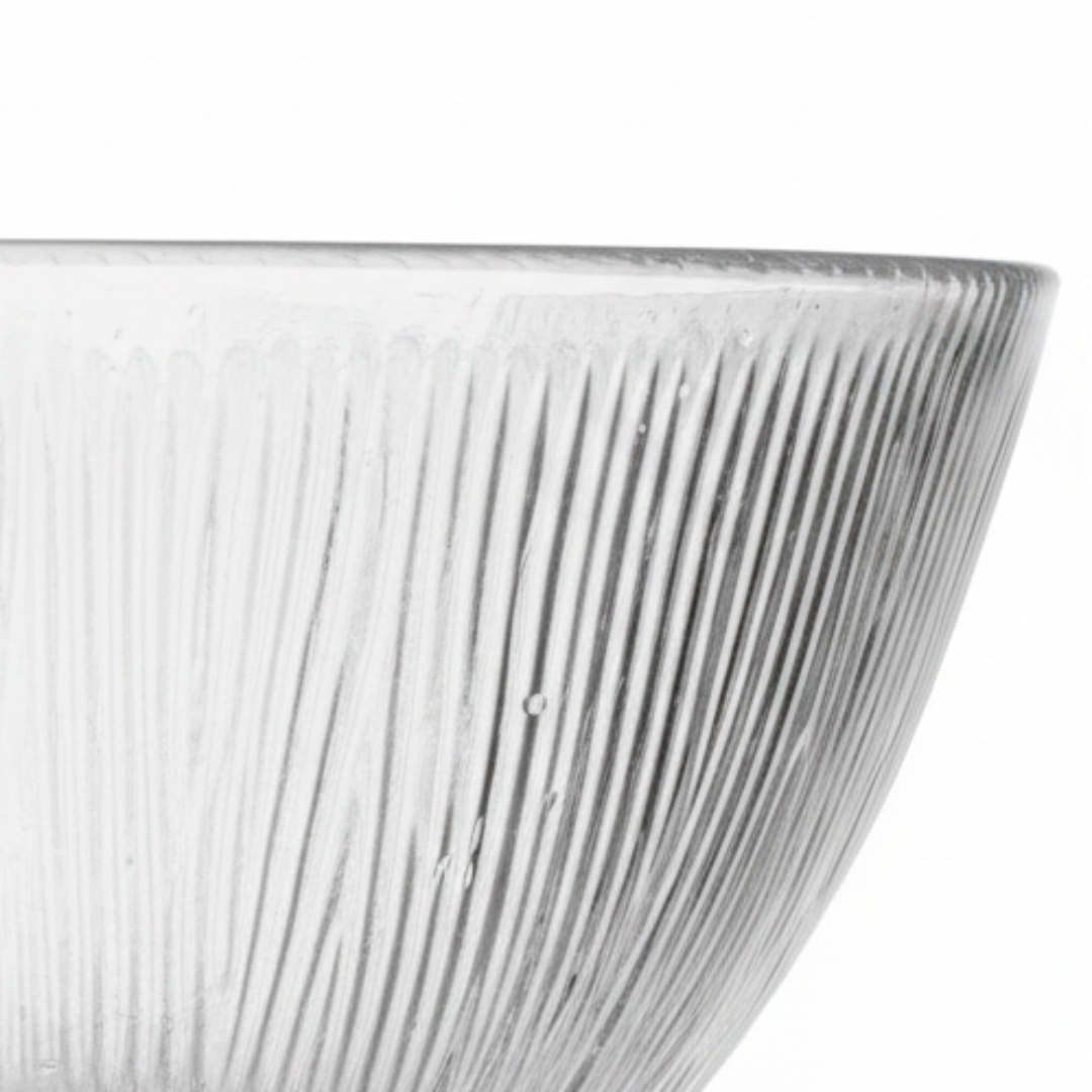 Noritazeh Ribbed Glass Salad Bowl - 16×8 cm