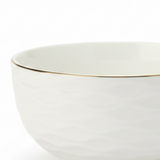 White Ceramic Bowl with Gold Rim -  4.5 Inch