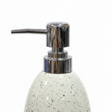 White Speckled Ceramic & Plastic Liquid Soap Dispenser – 400ml
