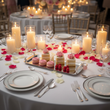 Silver Stainless Steel Rectangle Cake & Serving Tray with Ornate Floral Handles & Rose Quartz Accent – 35×12cm / 45×12cm