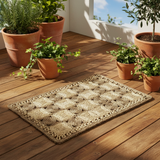 Rectangular Rattan Door Mat Natural Woven Entrance Rug - 75×50cm