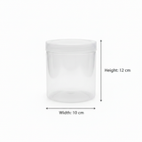 Jiham 3-Piece Clear Plastic Jar Set - 850ml - 10×12 cm