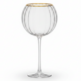 Ribbed Crystal Balloon Goblet with Gold Rim — 250ml