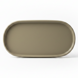 Luhpar Oval Ceramic Serving Tray | 35.4 × 19.4 cm | Taupe, Off White, Brown |