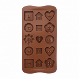Yuniverse Silicone Chocolate & Candy Mould – 15 Cavity – Mixed Shapes – 20×11 cm