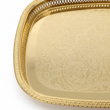 Najib Gold Metal Serving Tray - 45×35cm