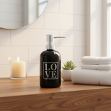 LOVE Ceramic & Plastic Liquid Soap Dispenser – 400m -Black / White