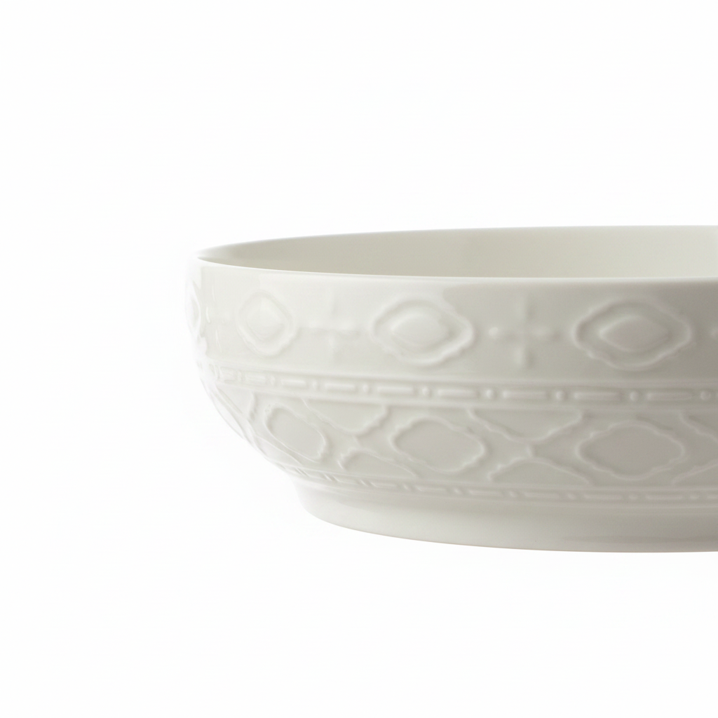 White Ceramic Serving Bowl - 22cm