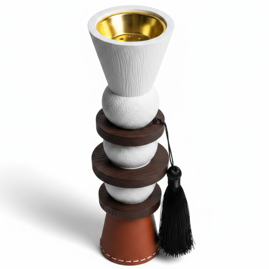 White & Brown Chalk Arabic Incense Burner 25cm