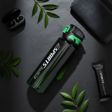 SPORTS Elite Gradient Water Bottle — Black & Green| Flip-Lock Cap 1000ml