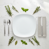 Wilmax Square White Porcelain Dinner Plate - 12 Inch