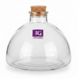 Pishgaman Round Glass Bottle with Cork Lid | 10×12cm