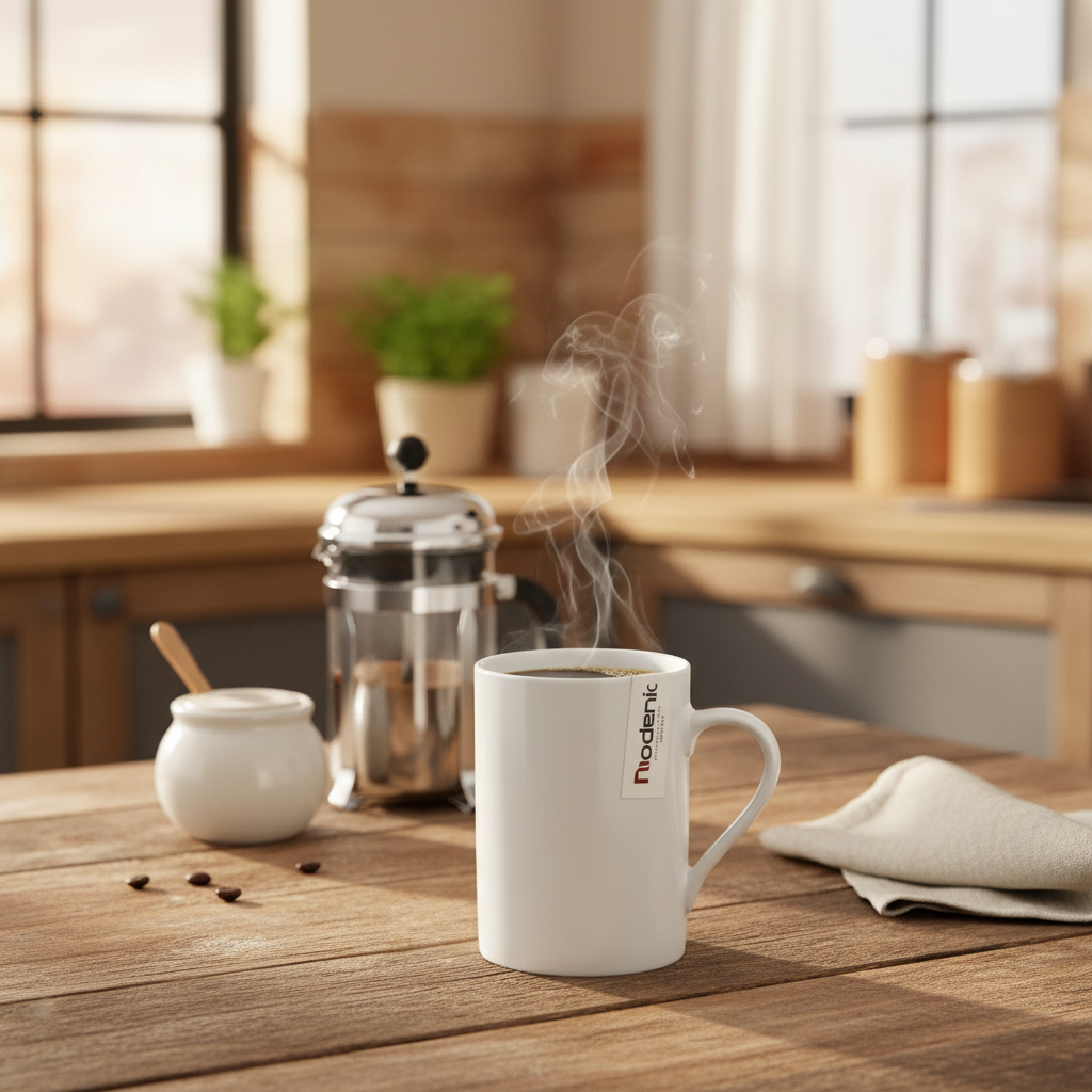 Niodenic White Ceramic Mug - 350ml
