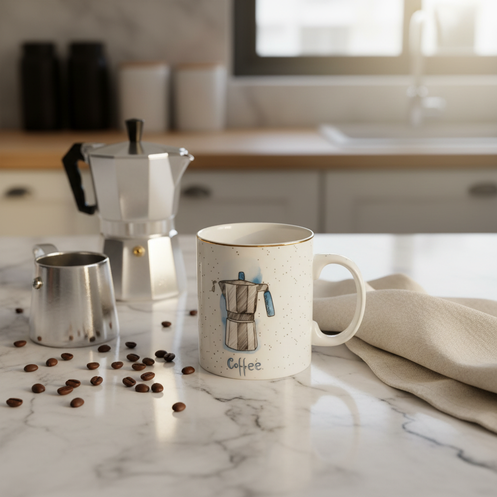 White Ceramic Coffee Mug - 350ml