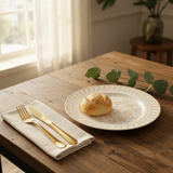 Luhpar White & Gold Floral Round Ceramic Side Plate - 7.5 Inch