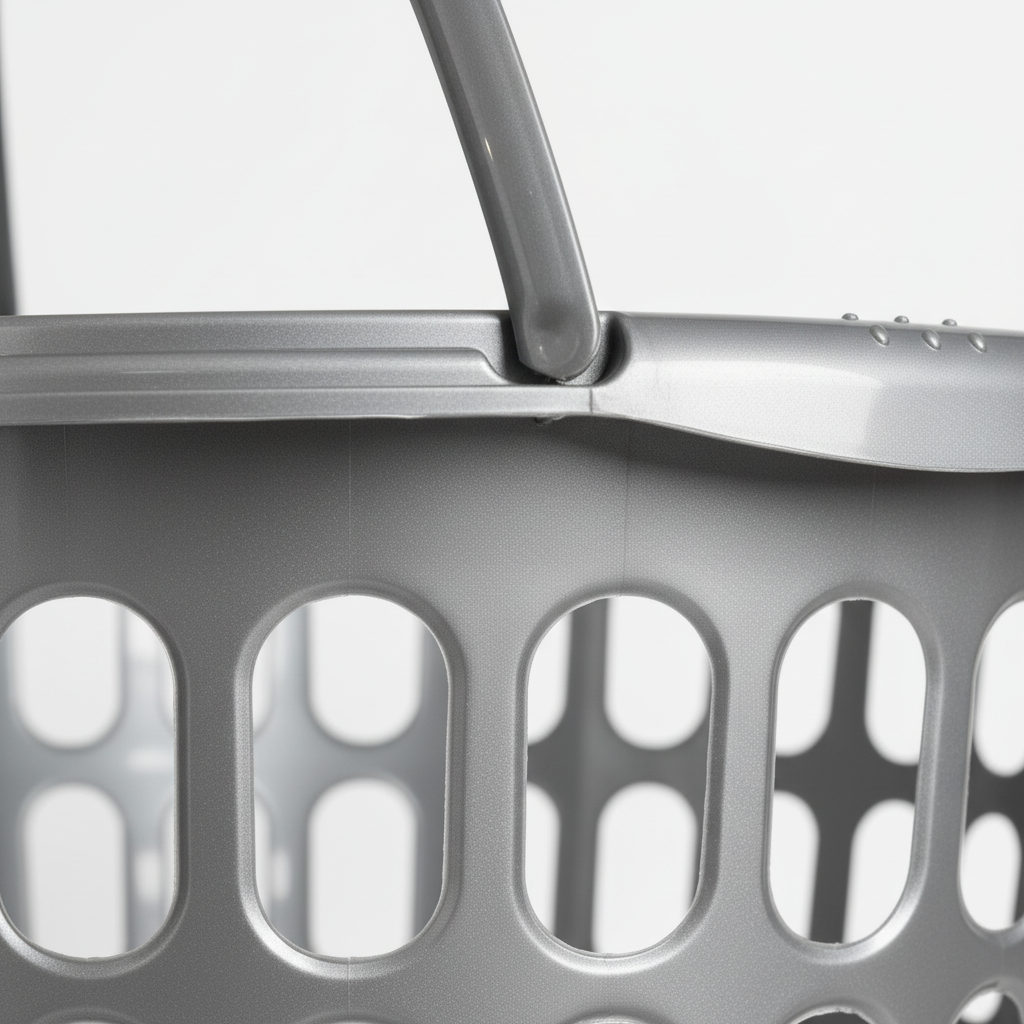 Sarvah Grey Plastic Laundry Basket with Handles - 45×42 cm