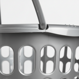 Sarvah Grey Plastic Laundry Basket with Handles - 45×42 cm