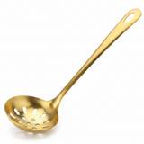 Stainless Steel Slotted Ladle 22cm – Gold
