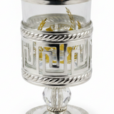 Pilsco Metal & Glass Spoon Holder - 10×5 cm - Silver / Gold