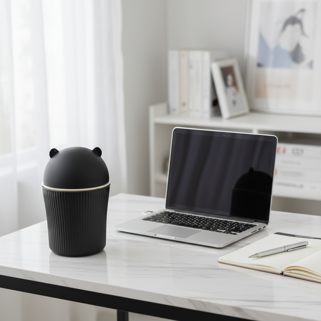 Apex Matte Black & Cream Bear Ear Mini Table Bin - 20×12cm