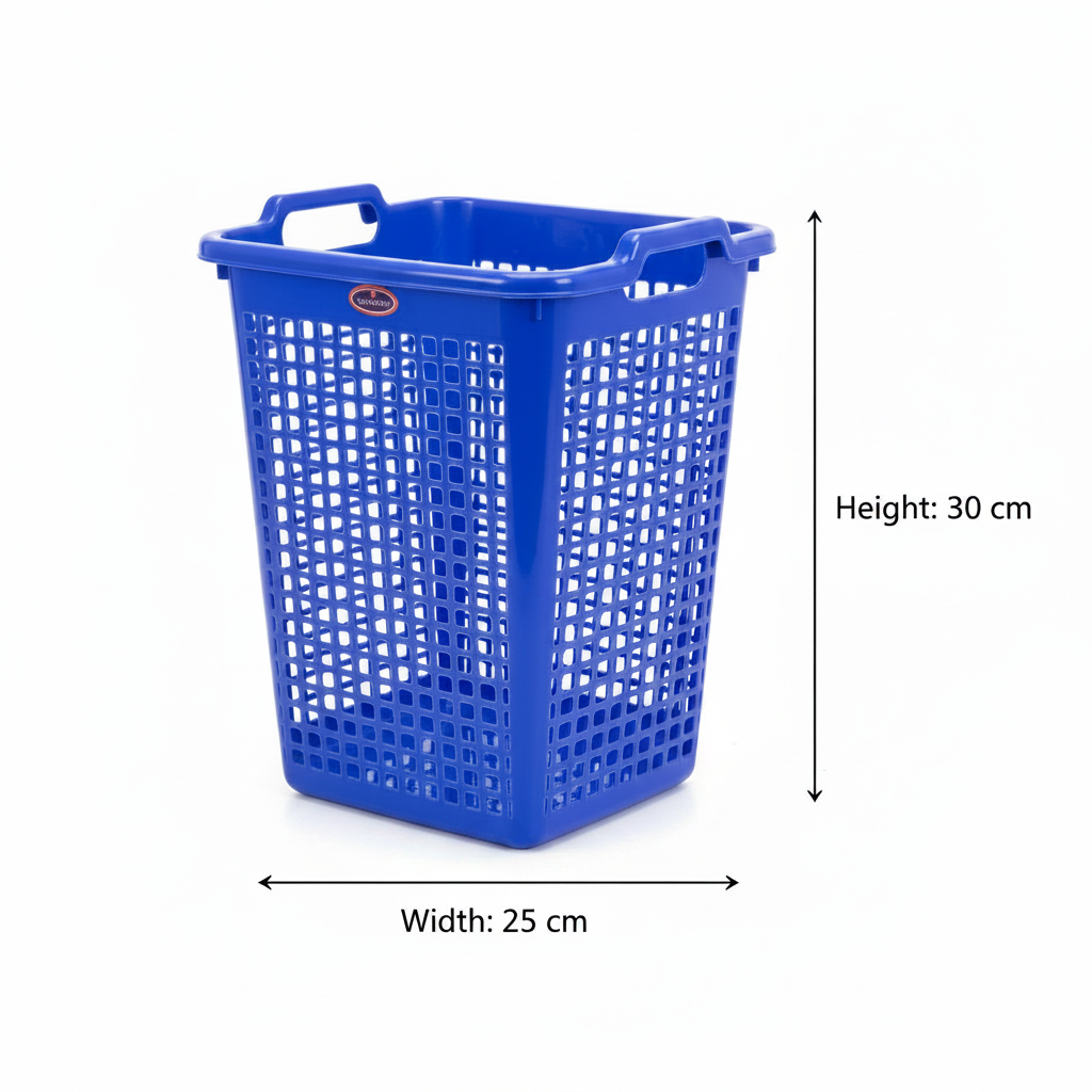 Exclusive Square Plastic Dustbin — 30 × 25 cm - Blue / Red / Green