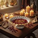 Germax Gold & Silver Metal Footed Serving Tray – 28cm