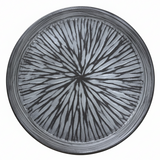 Grey & Black Elegant Ceramic Round Plate — 23cm | Starburst Radial Design