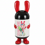 Italo SHINE Cartoon Character Plastic Trash Can 70cm – White & Red | Kids Character Waste Bin with Black Dome Lid