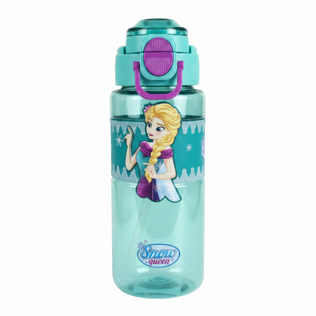SBC Teal & Purple Snow Queen Kids Plastic Water Bottle – 750ml