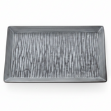 Elegant Grey & Black Ceramic Rectangle Plate | 25×16.5cm |