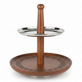 Luhpar 2-Tier Wooden & Stainless Steel Candy Tray - 35×30cm
